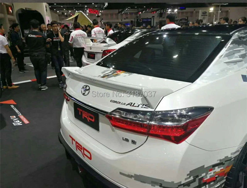 Для Toyota Corolla TRD 2014 2017 ABS пластик Неокрашенный задний спойлер на крыло крышу