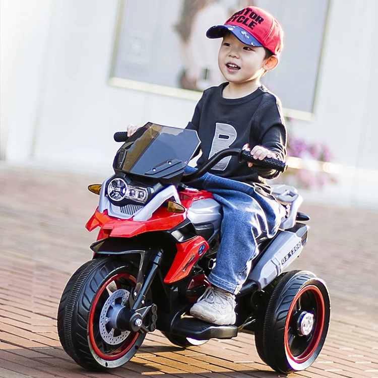 Электрический мотоцикл с зарядкой для мальчиков коляска трицикл детский