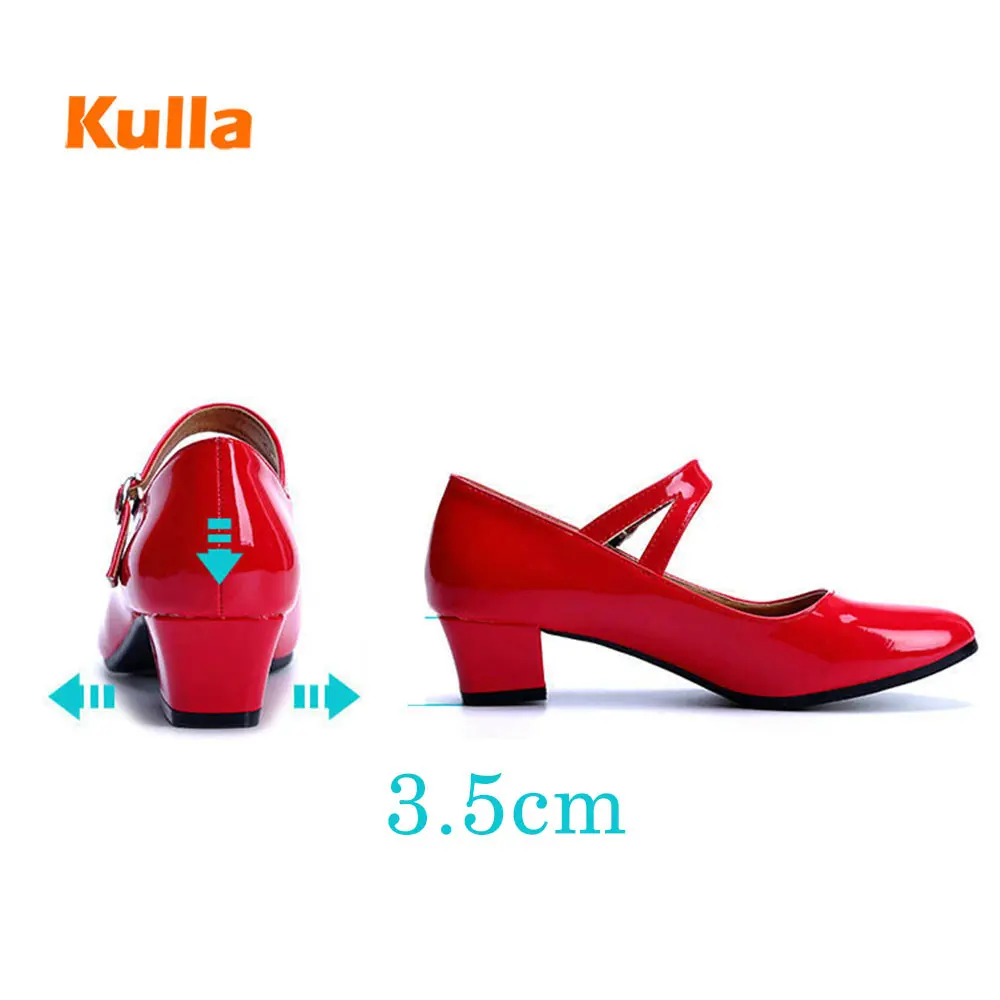 Patent Leather Women's Salsa Dance Shoes Latin Tango Dance Shoes Closed Toe 3cm Heels Woman Ballroom Dancing Shoes zapatos mujer