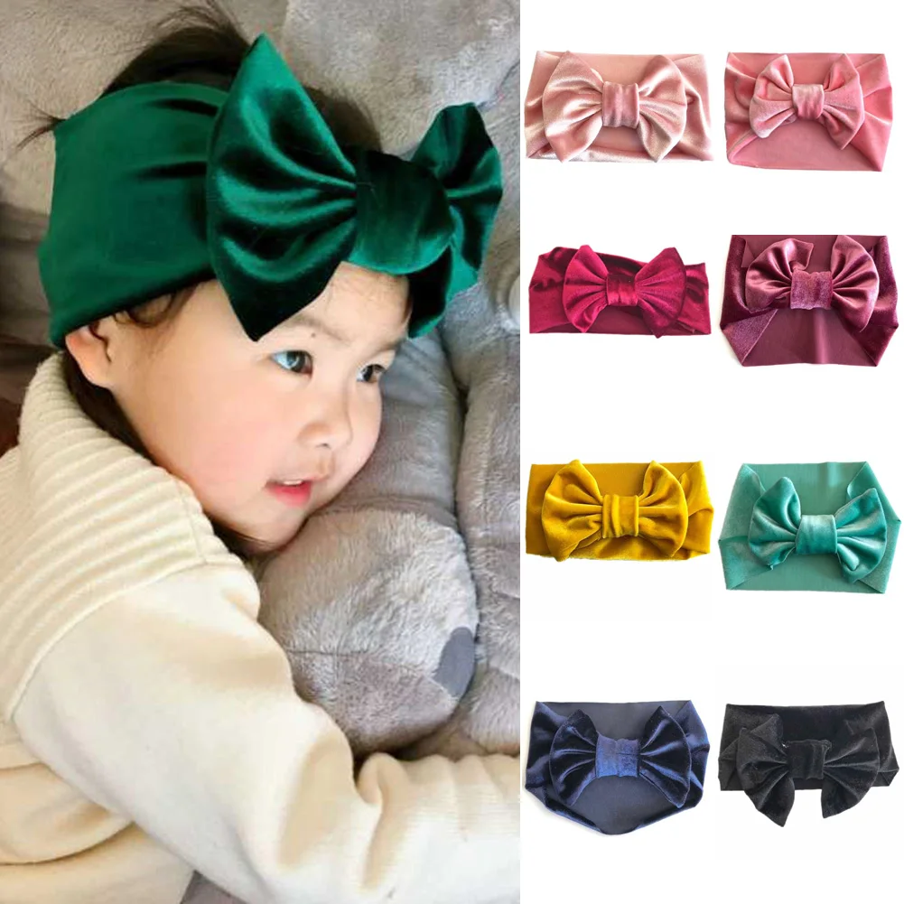 Футболки для маленьких и взрослых повязка с бантом на голову бархатные