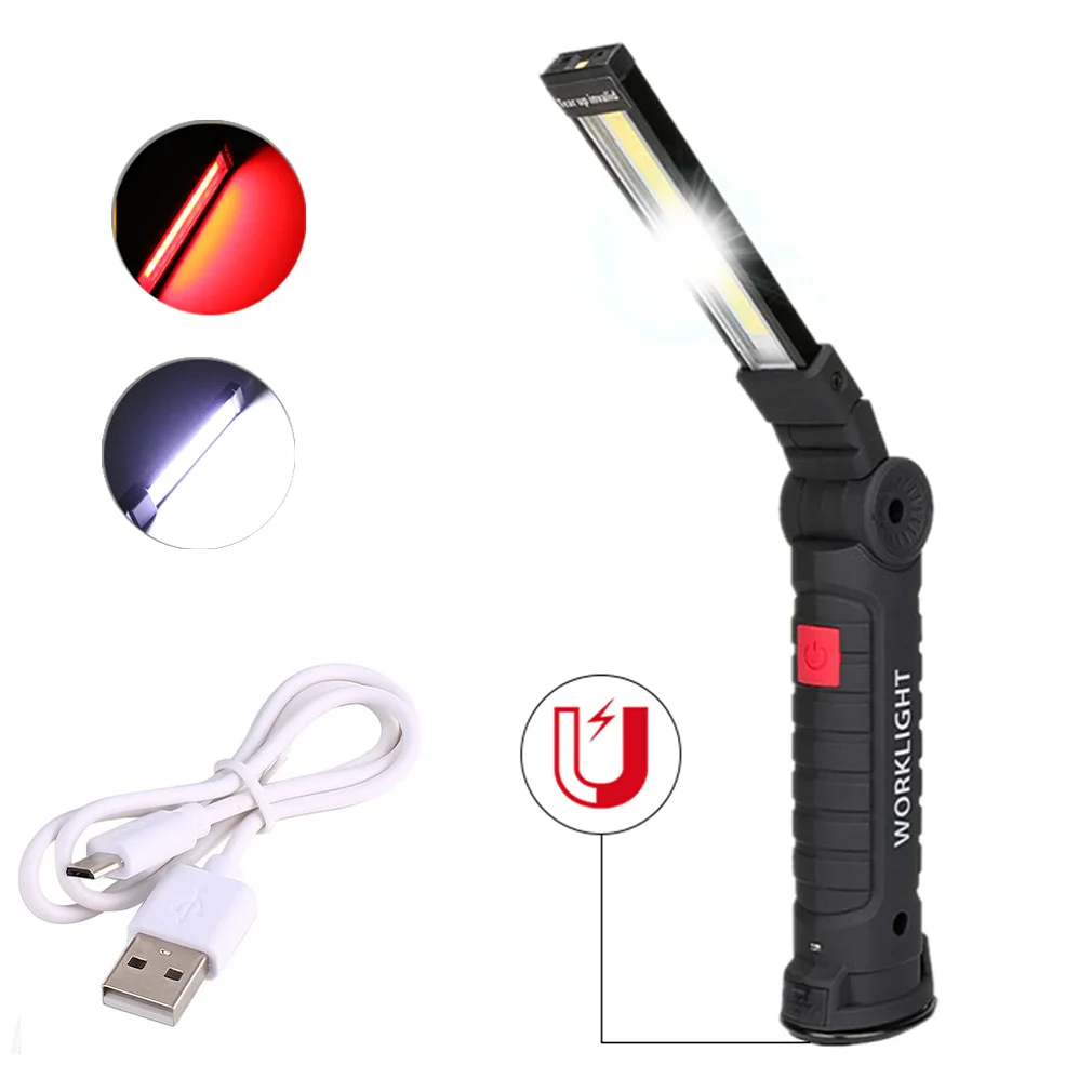 

Складной портативный фонарь с магнитным креплением для аккумулятора USB зарядка фонарик для кемпинга