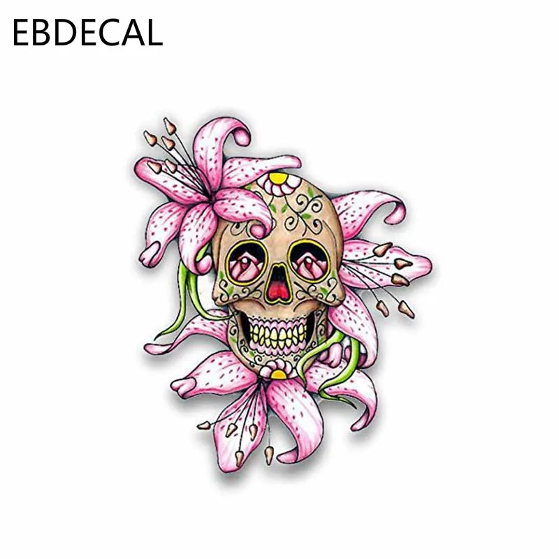 Ebdeckle цветок Сахар Череп машина бампер окно переводные наклейки для чемодана DIY