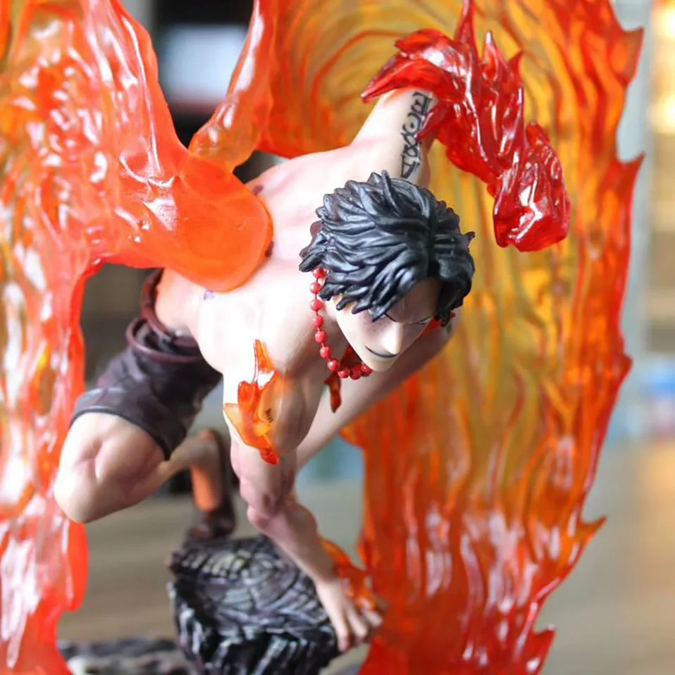japanese anime one piece figure one piece flame Portgas PVC action figure toys Rise from the ashes Portgas statue Decoration Toy