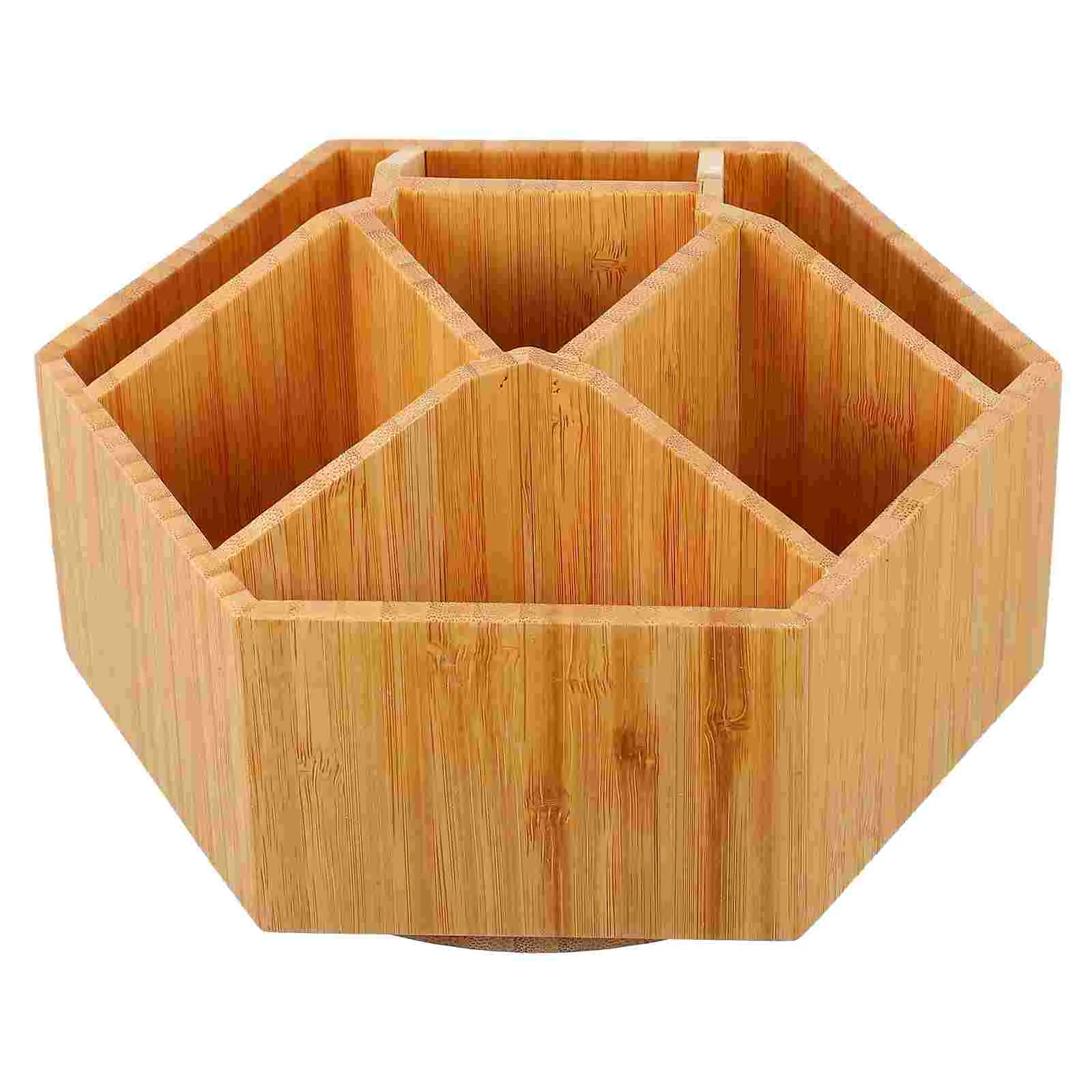 

Bamboo Rotation Pen Storage Holder Multi-function Stationery Organizer