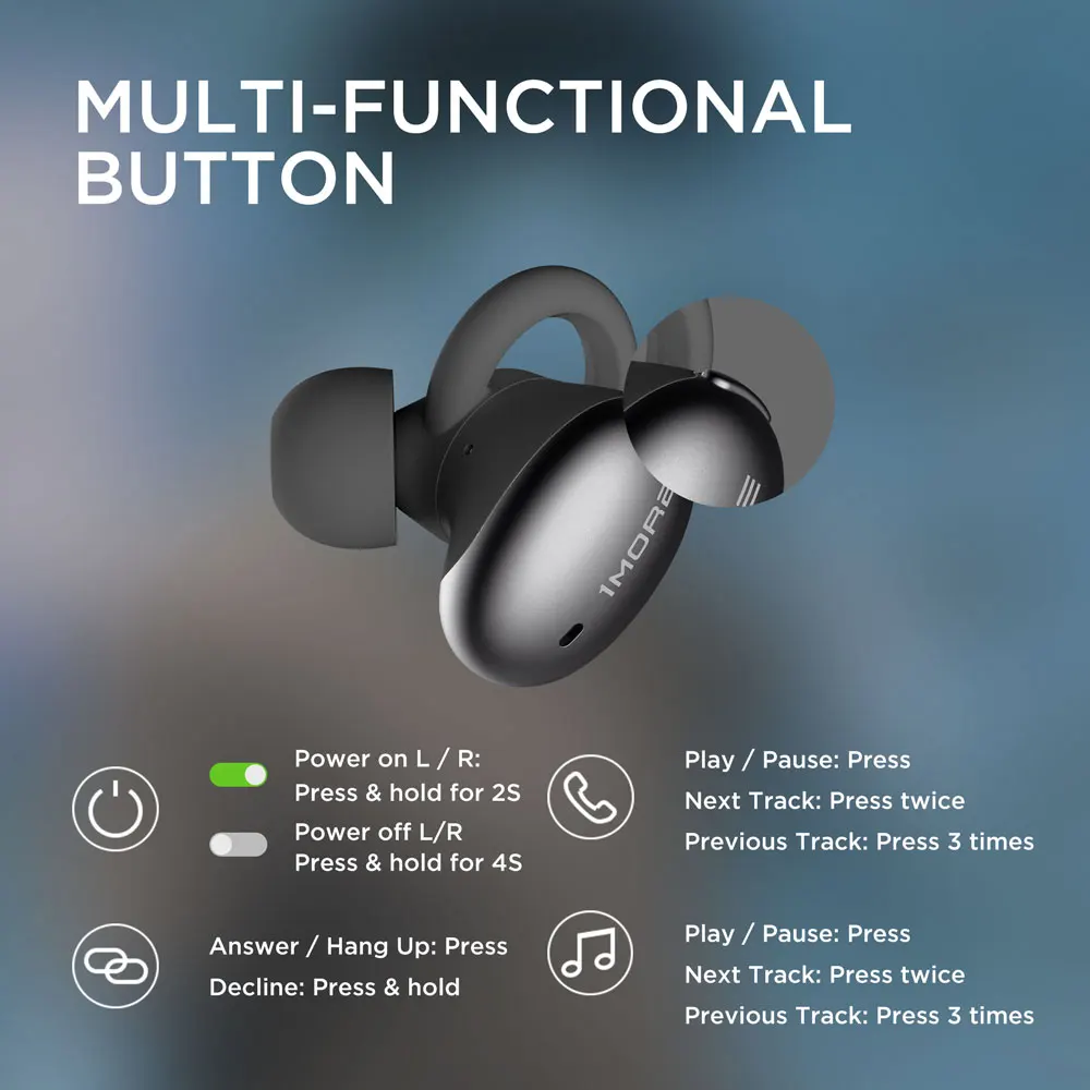 1more наушники-вкладыши TWS Bluetooth 5 0 наушники E1026BT Беспроводной Динамический драйвер