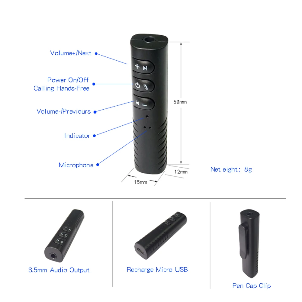 Универсальный разъем 3 5 мм автомобильный комплект Bluetooth гарнитура музыкальный