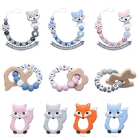 tyry hu baby silicone pacifier chain personalized name food grade silicone teether baby custom chain bracelet bpa free