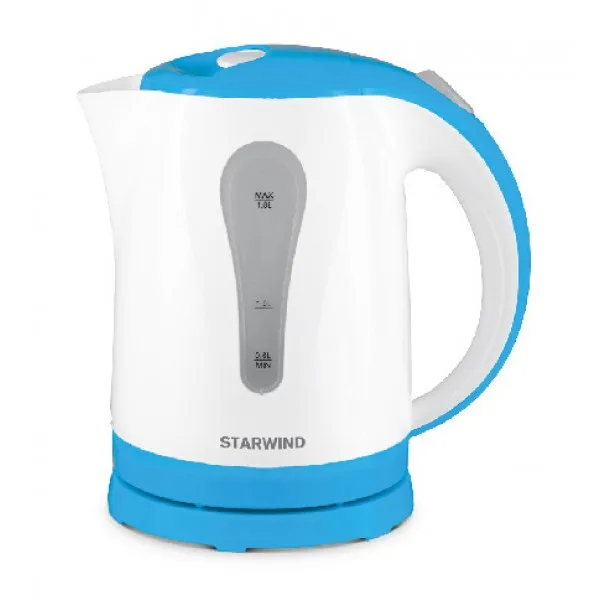 Чайник электрический starwind skp1217 1.8л. 2200вт белый/голубой (корпус: