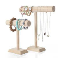 wood t bracelet holder jewelry necklace bangle stand organizer display storage case organization show shop home decor women gift