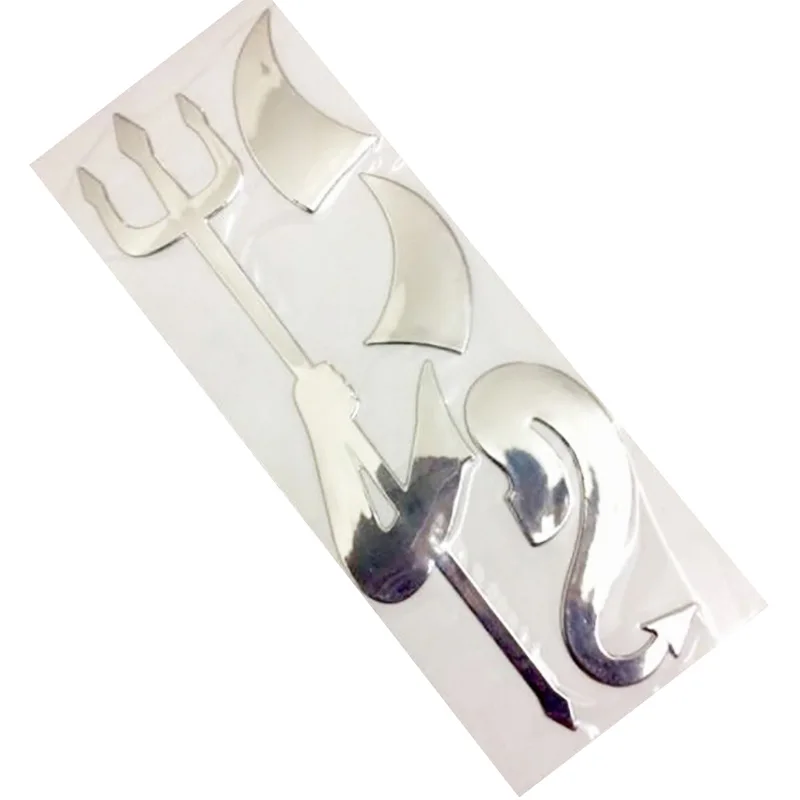 Автомобильная наклейка из ПВХ с маленьким дьяволом креативная модная Серебряная