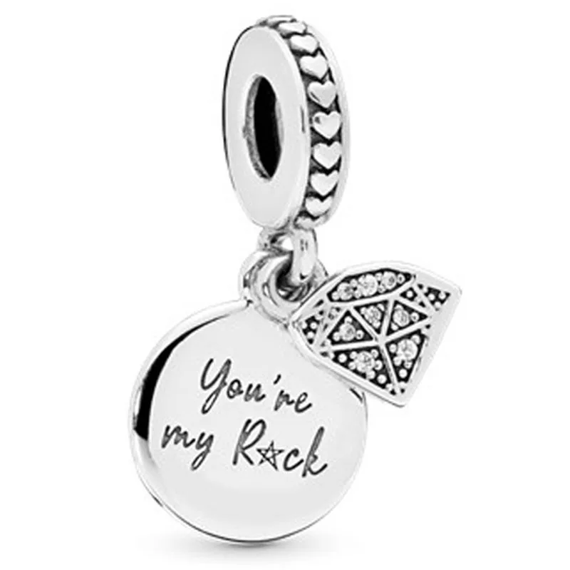 

100% 925 Sterling Silver Charm Creative Round With Crystal Pendant Fit Pandora Women Bracelet & Necklace Diy Jewelry