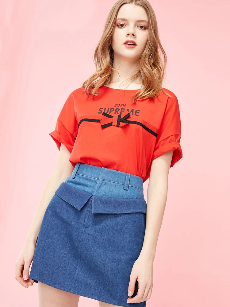 Vero Moda завышенной талией двойным поясом Джинсовая юбка | 319237514 Женская одежда