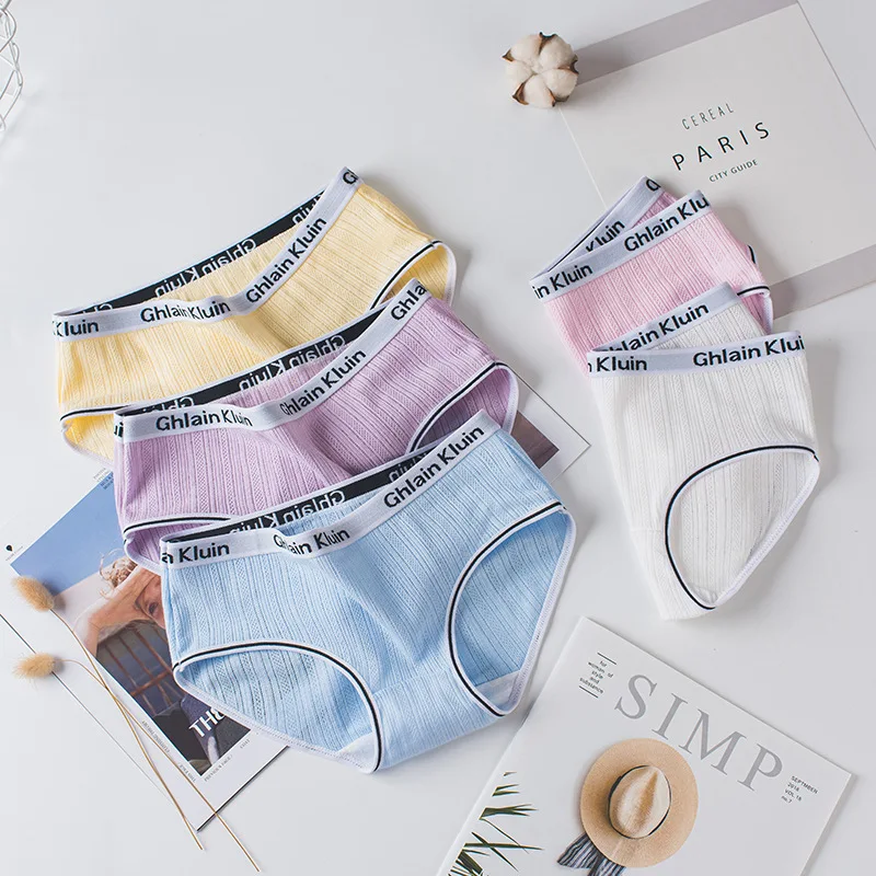 

3piece, new women’s underwear campaign, European and American cotton midwaist girl, plus-size briefs cotton underwear women