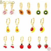boako design enamel pendants hoop earrings for women cute fruit charms jewelry making diy cherry strawberry earrings accessories