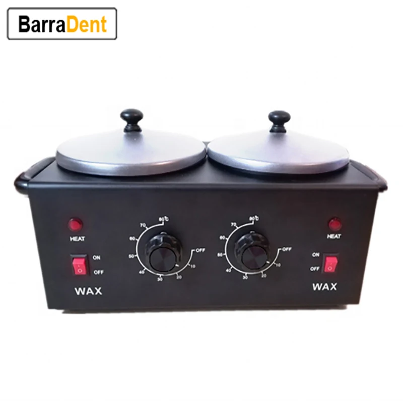 200W Black Double Pots Wax Warmer Electric Melting Depilatory Wax Parafin Heater For Facial Skin Hair Removal