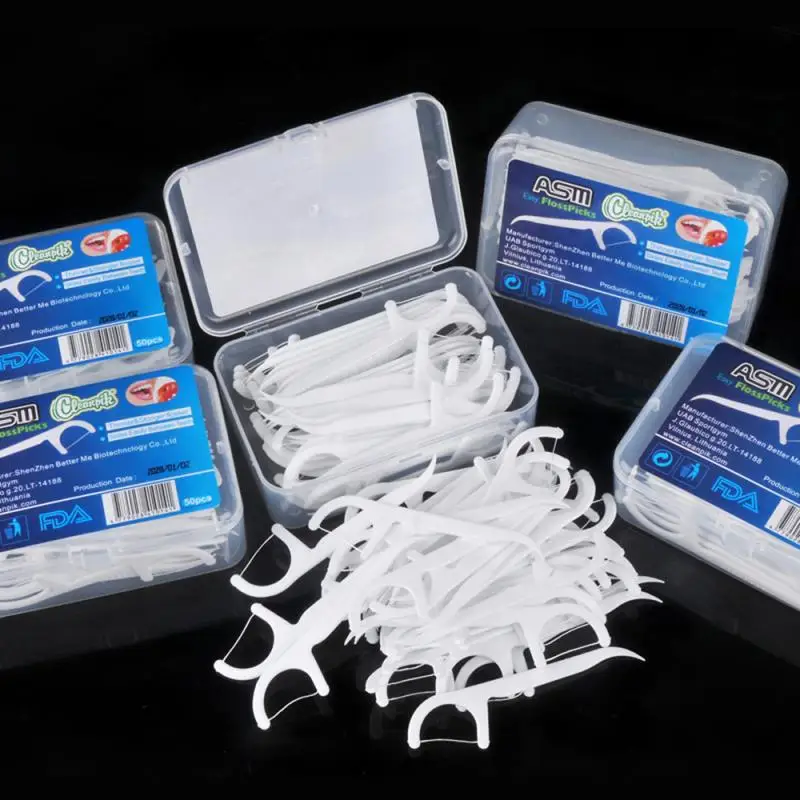 

Arch-shaped Ultra-fine Floss Dental Floss Stick Interdental Cleaning Line Dental Care Flat Line Flossing Plastic Toothpick Bag