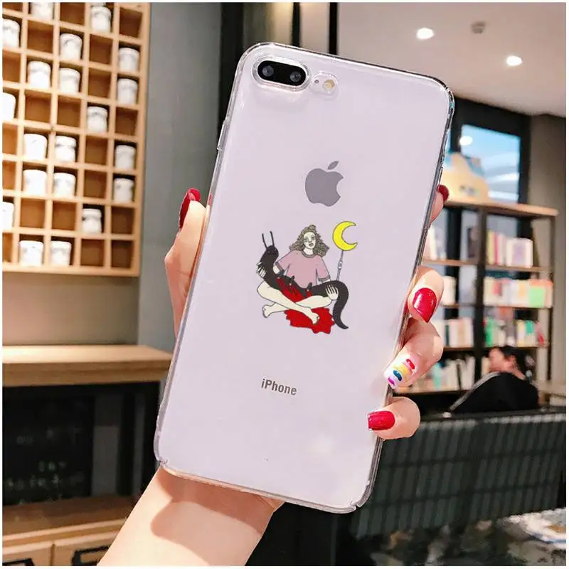 

Polly nem pintura arte suave preto Phone Case For iPhone X XS MAX 6 6s 7 7plus 8 8Plus 5 5S SE 2020 XR 11 11pro max Clear