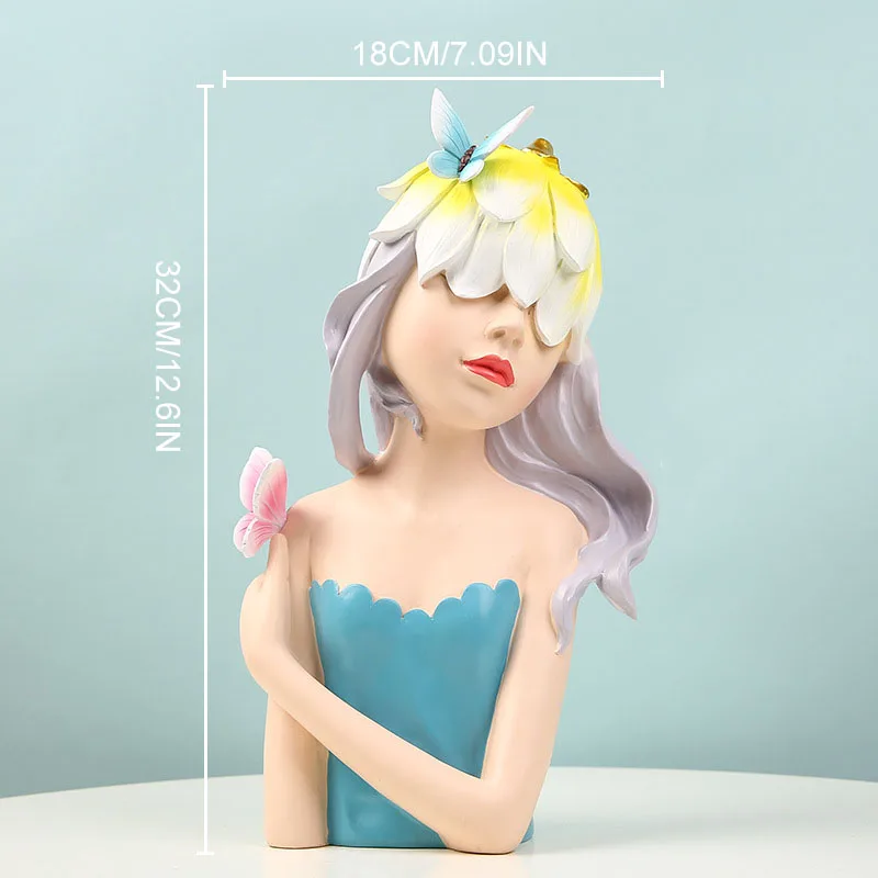 

Cute butterfly Girl Sculpture Ornaments Resin Art Statue Gorgeous Figurines Home Decoration Accessories desktop Christmas Gifts