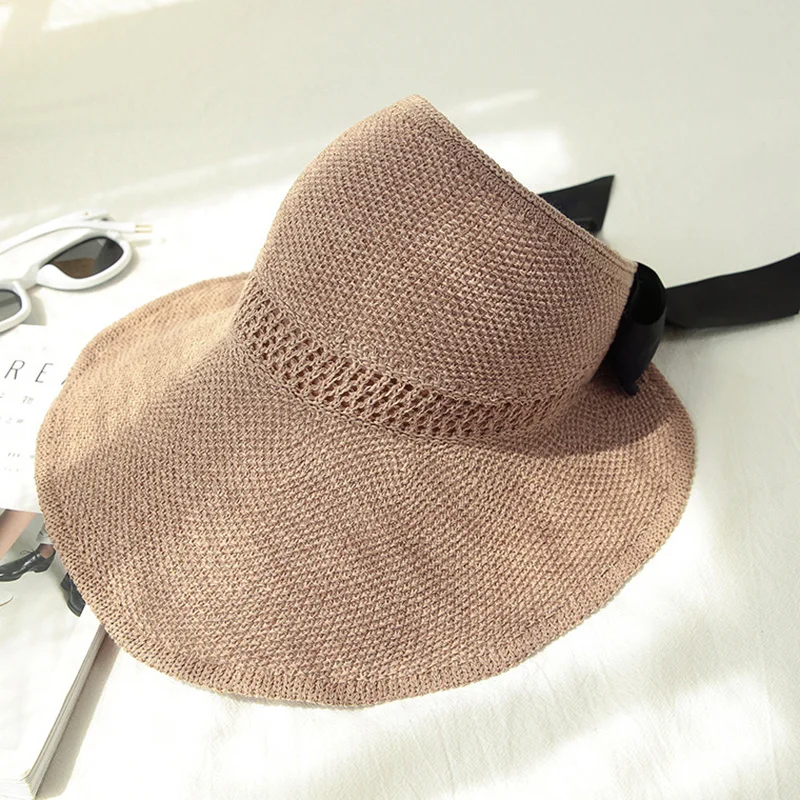 Новая женская летняя соломенная шляпа без головы складная пляжная с широкими