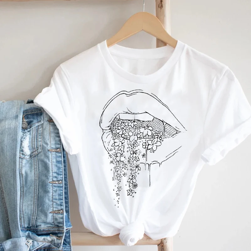 

Women Printing Butterfly 90s Sweet Love Kawaii Valentine's Day Fashion Clothes Print Tee Top Tshirt Female Graphic T-shirt