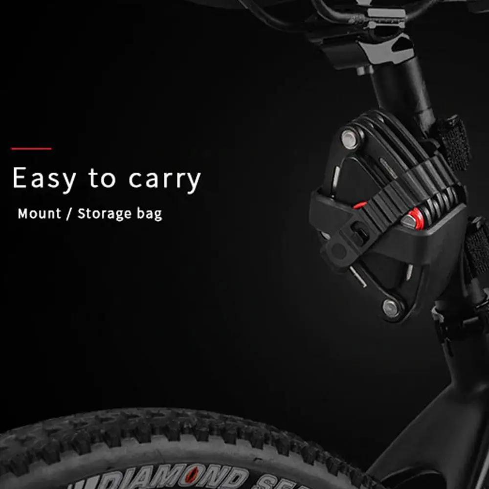 

Vehemo with Storage Bag Motorcycle Lock Cycling Lock Safety Heavy Duty Chain for Anti-Theft Bike Lock New Bicycle Padlock