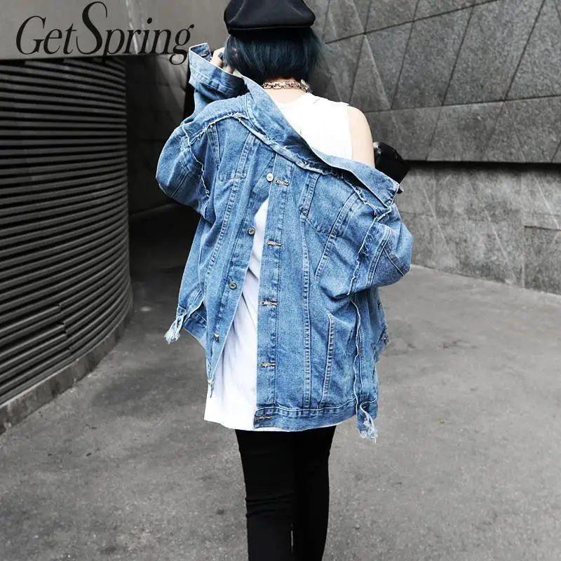 Getвесенние женские куртки пальто с длинным рукавом джинсовая куртка для женщин