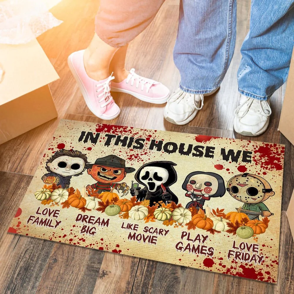 Halloween Theme Horror Movie Character Collection House Rules Doormat 3D Printed Carpet Non-Slip Bedroom Porch Tappeto | Дом и сад