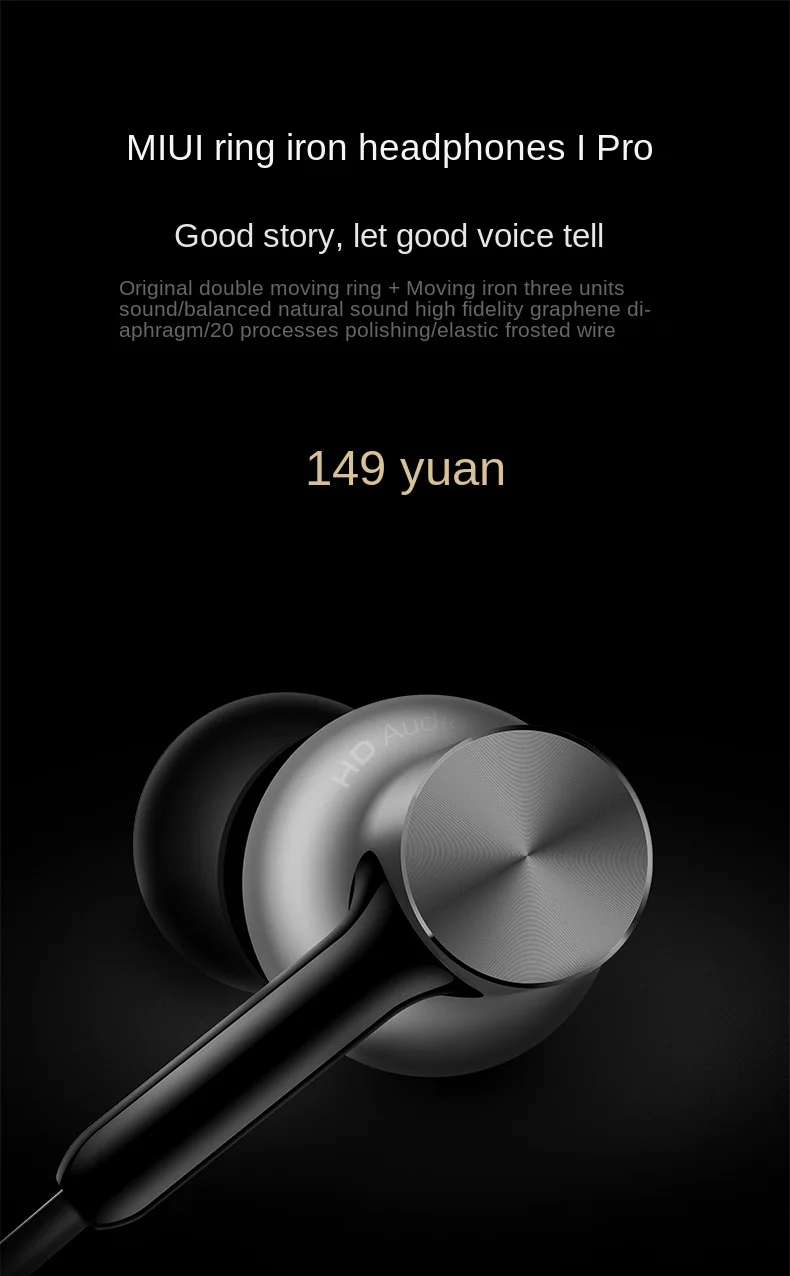 

zq Xiaomi Iron Headset Pro in-Ear Girls Universal Running Sports Music Noise Reduction Cellphone Drive-by-Wire Headset