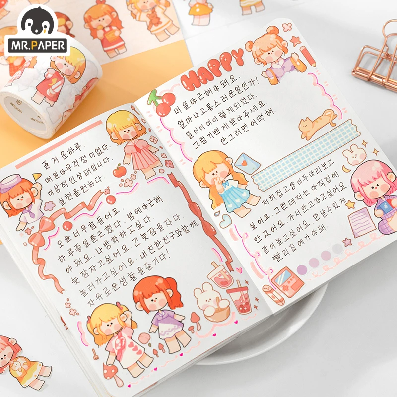 

Mr.Paper 4 Designs Cartoon Style Doudou Collection Series Single Washi Tape Decoration Creative Cute Hand Account DIY Material