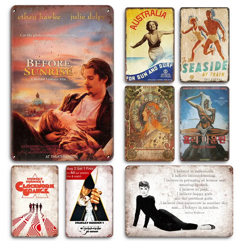 

INEED Retro Metal Room Decoration Vintage Graceful Character Tin Sign Home Plaque Iron Wall Art Poster Wall Plate