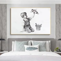 banksy game changer nurse tribute canvas painting posters and prints wall art pictures for living room bedroom home decoration