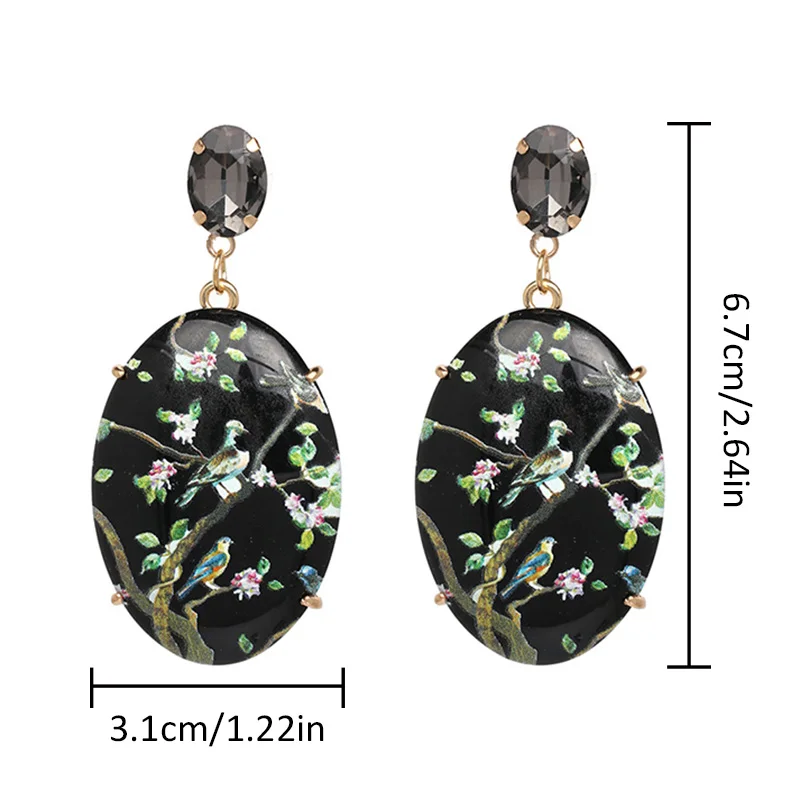 Женские акриловые серьги Luleur вечерние в китайском стиле с изображением ветки