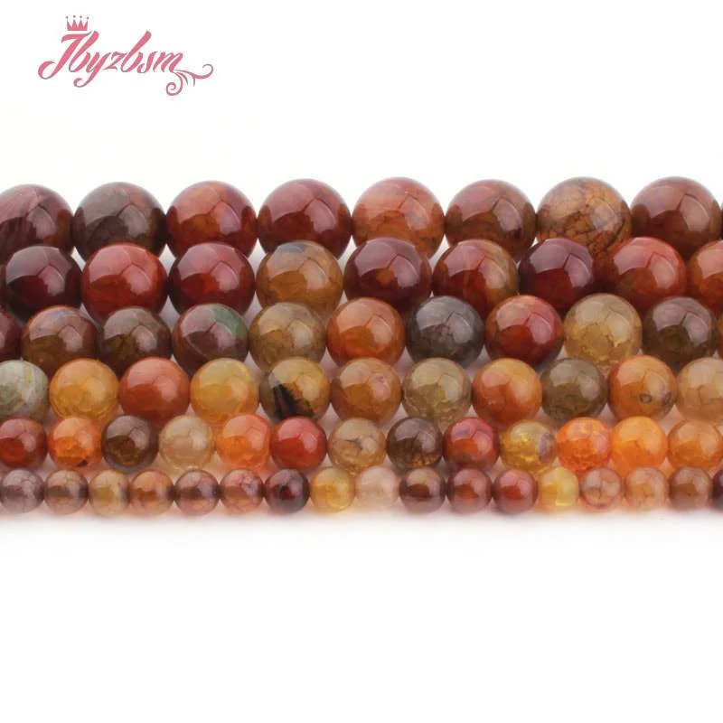 Гладкие Круглые Бусины из натурального агата с трещинами для самостоятельного