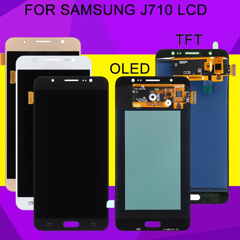HH Amoled J7 2016 ЖК дисплей для Samsung Galaxy J710 с сенсорным экраном дигитайзер в сборе J710F J710M