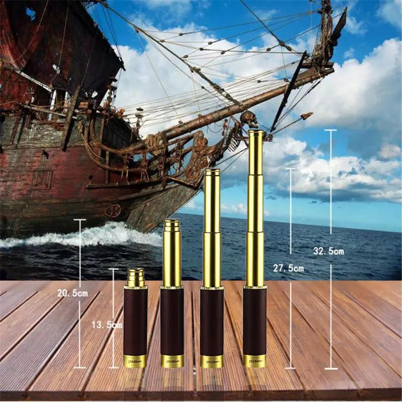 

Retro Pirate Telescope Zoomable 25x30 Pocket Monocular Portable Captain Spyglass K1KD