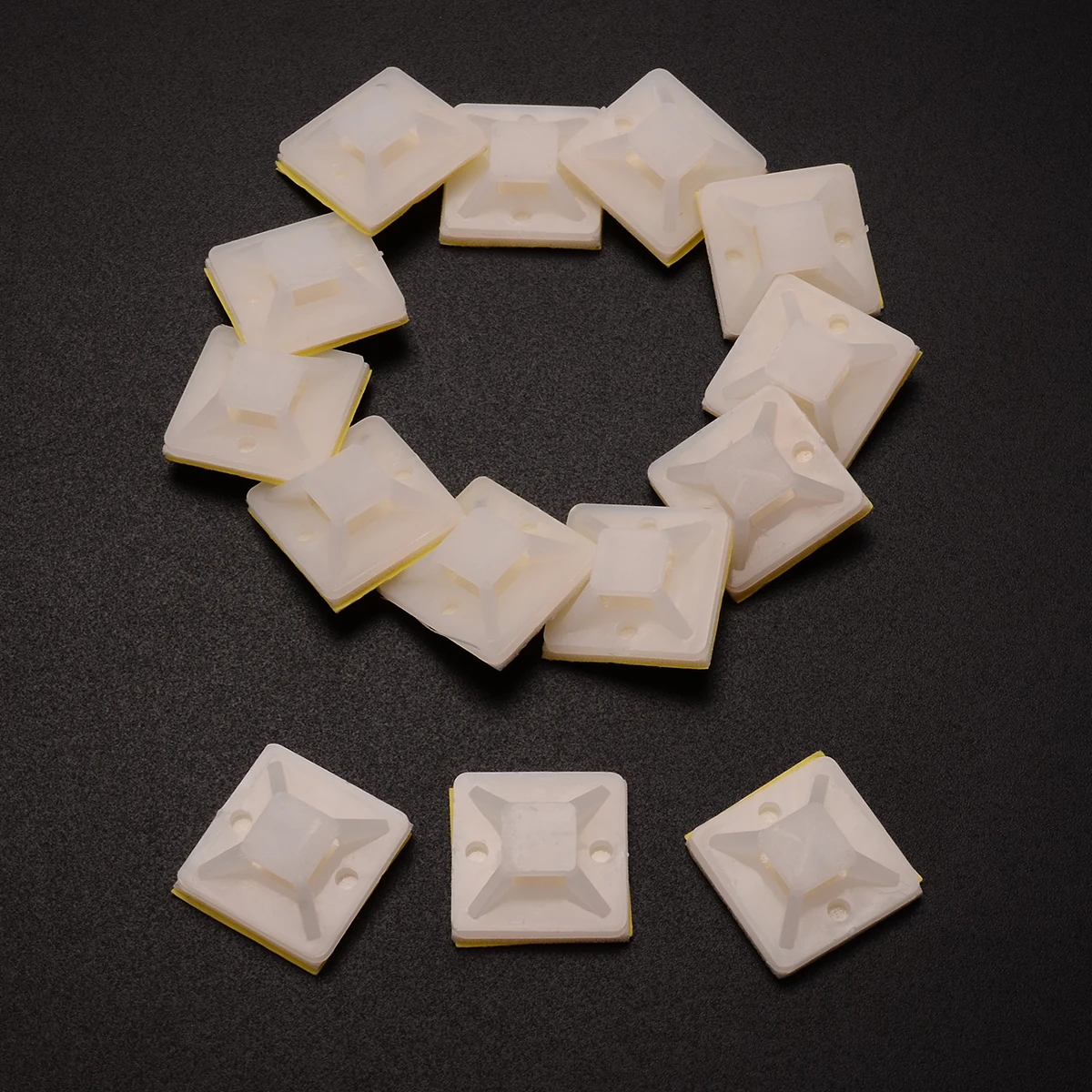 100 шт./компл. белый вязаный базовые крепления 2 см X сама клейкий кабель стяжка для