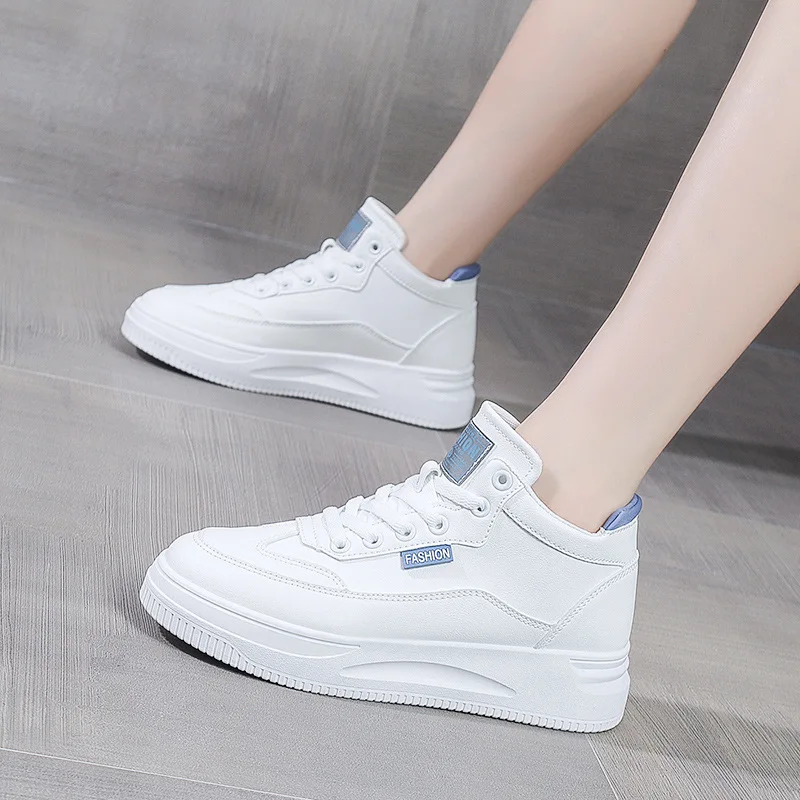 

Women Sneakers Fashion Breathble Vulcanized Shoes Women Pu leather Platform Shoes Women Lace up Casual Shoes White2021