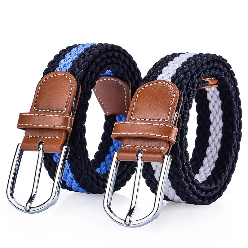 2021 эластичный ремень вязаный холщовый декоративный женский с пряжкой язычком