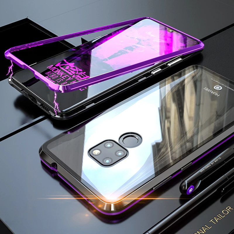 Роскошный Магнитный чехол для Huawei Mate 20 Pro Lite металлический бампер магниты