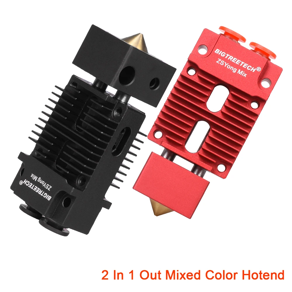 

BIGTREETECH Mixed Color 2 In 1 Out Hotend 1.75MM 12V/24V For 3D Printer Parts MK8 Titan Bowden Extruder Feeding Filament J-head
