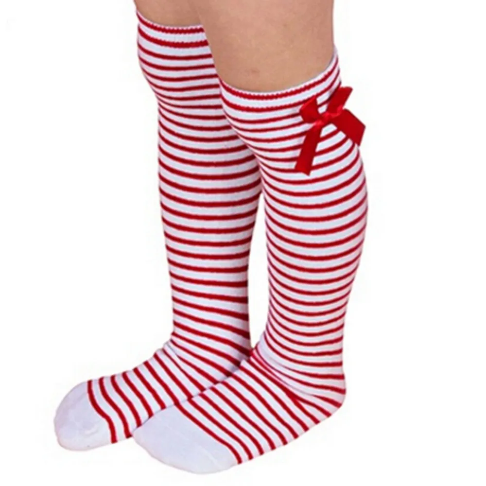 

Autunm Girls Tights Baby Elastic Stripes Stitching Pantyhose Children Stocking Cotton 1-8 Years Old Kid Bowknot Tights Girls New