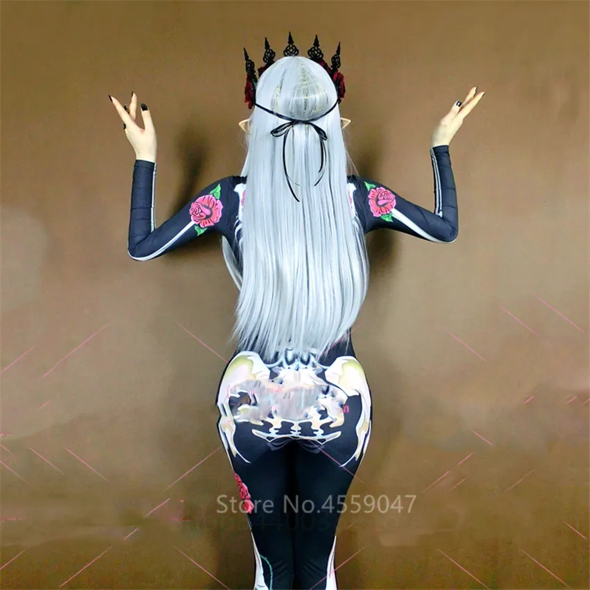 2021 Новый Хэллоуин страшные костюмы для женщин 3D Призрака с черепом одежда