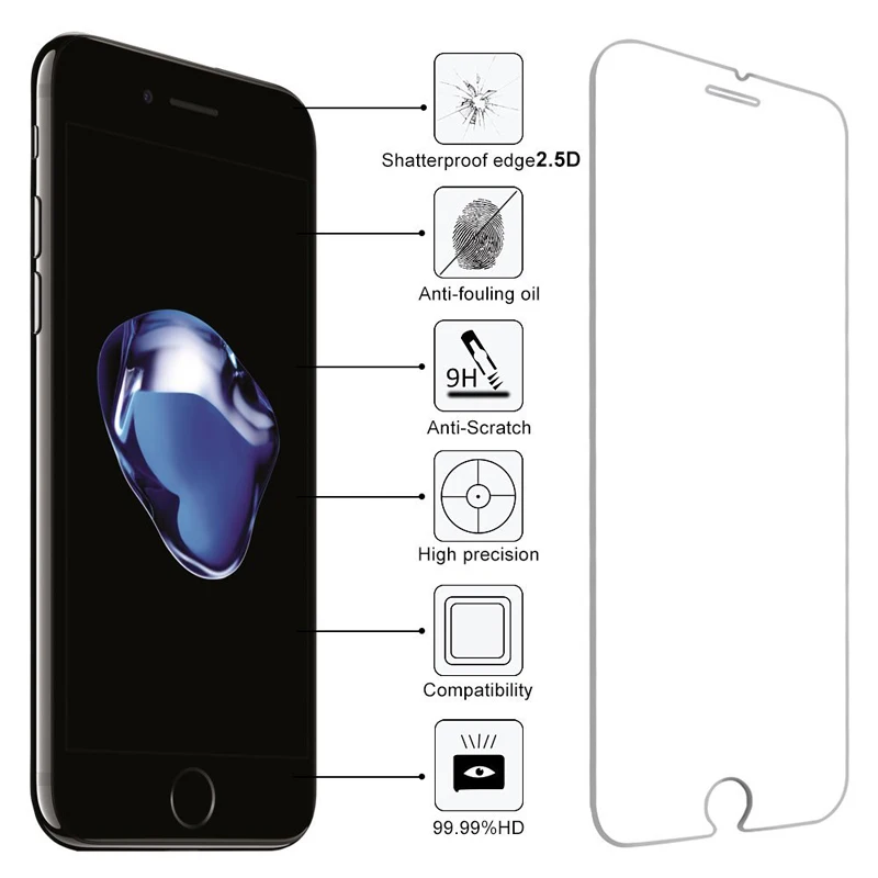 Премиум протектор экрана из закаленного стекла для IPhone 8 7 6s Plus 5 SE Защитная HD