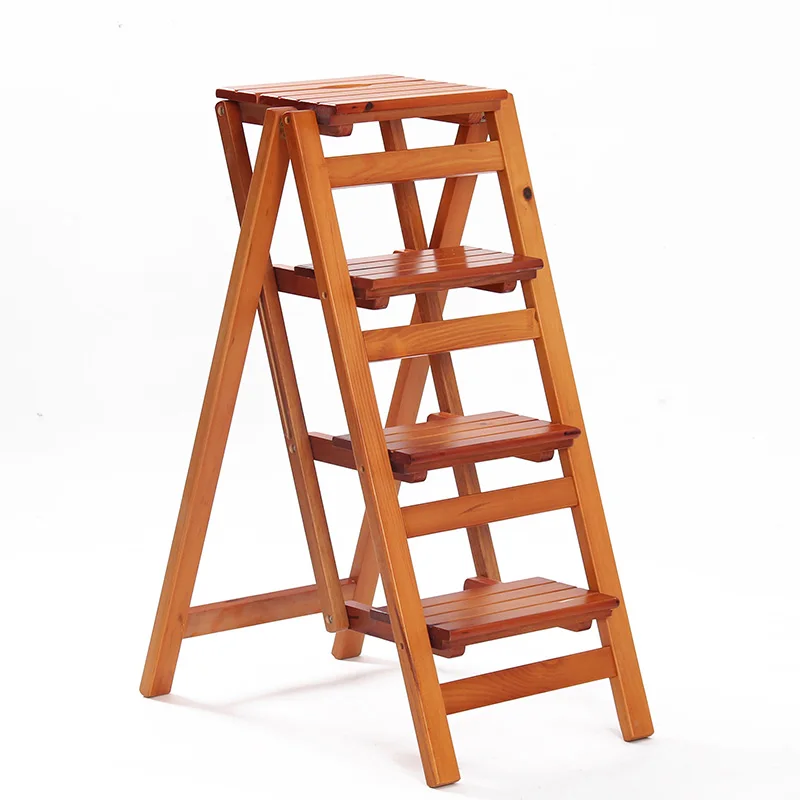 Многофункциональная лестница из цельного дерева домашняя складная утолщенная