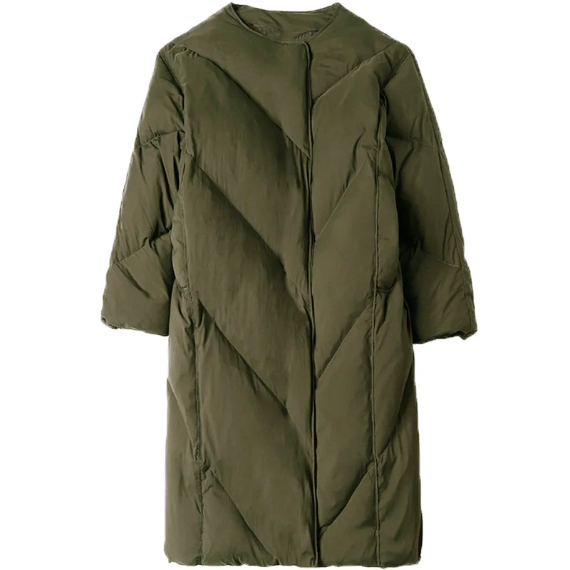 

Duck Down Jacket Women Light Jacket Casual Feather Collarless Thick Mid-length White Duck Down Jacket Women Coats