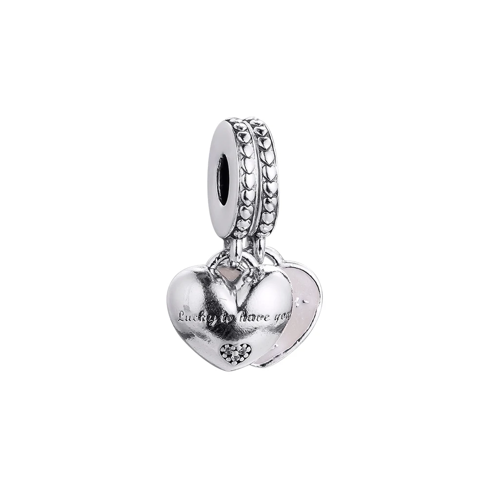 

Daughter & Mother-in-Law Split Dangle New DIY Gift Charm for 2021 Bracelets Jewelry Beads 100% Real Sterling Silver S925 Pendant