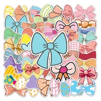 50pcs cute butterfiy knot bow stickers for notebooks computer stationery pink sticker scrapbooking material craft supplies