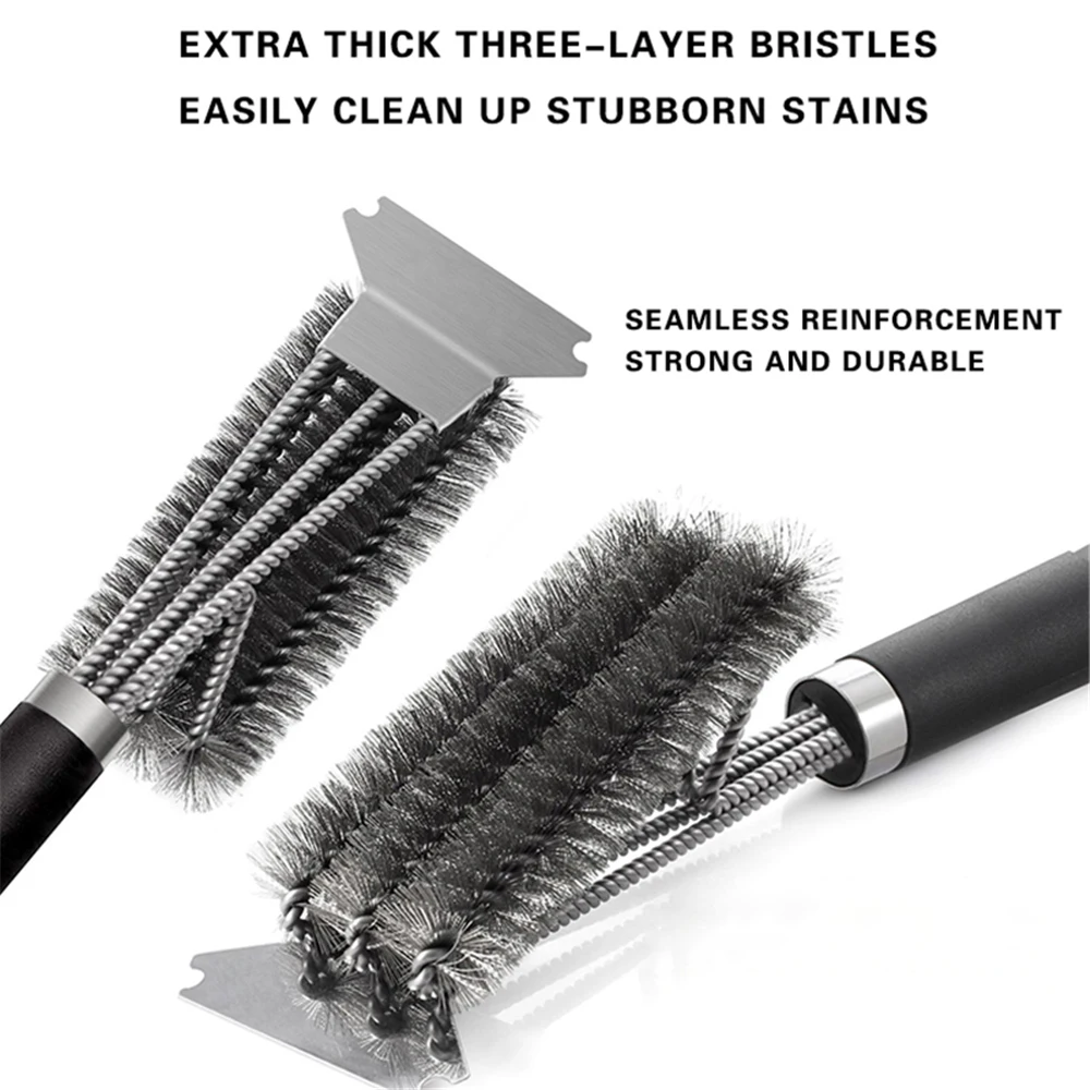 Щетка для гриля из нержавеющей стали щетка чистки барбекю 3 в 1 щетки инструмент