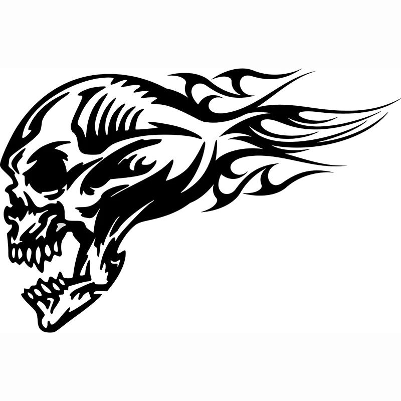 

15*9.9cm Car Sticker Side Sticker Skull with Flame Handsome And Cool Stickers Car Styling Car Sticker