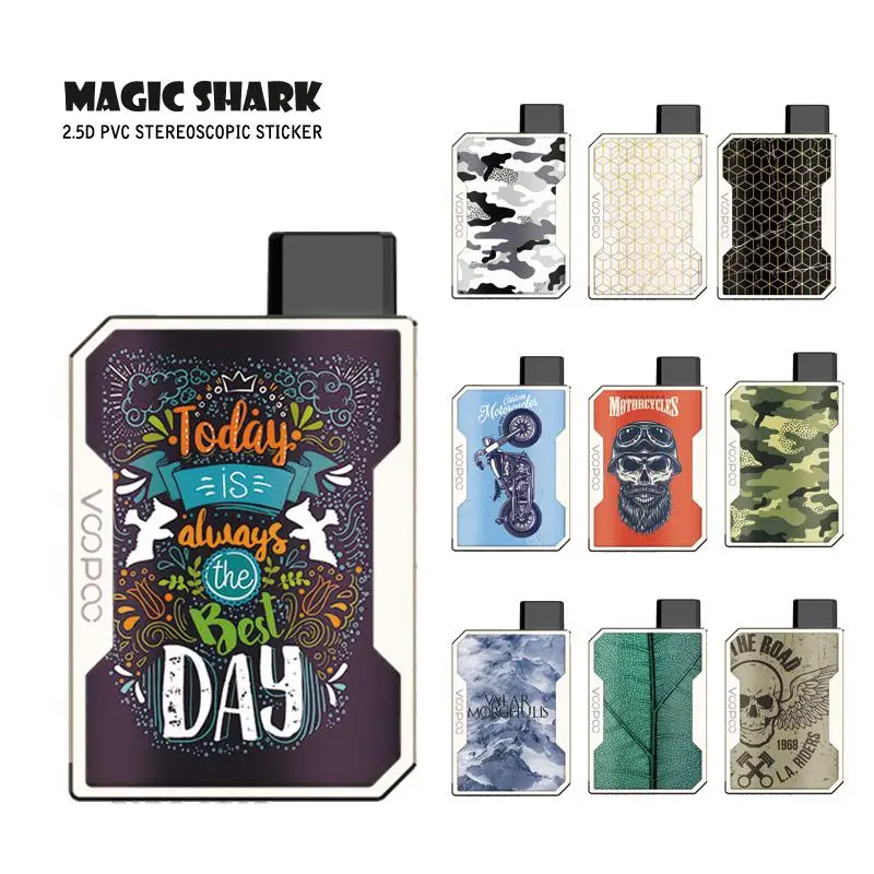 Чехол Magic Shark для вейпа модный мотоциклетный чехол из ПВХ с изображением листьев и